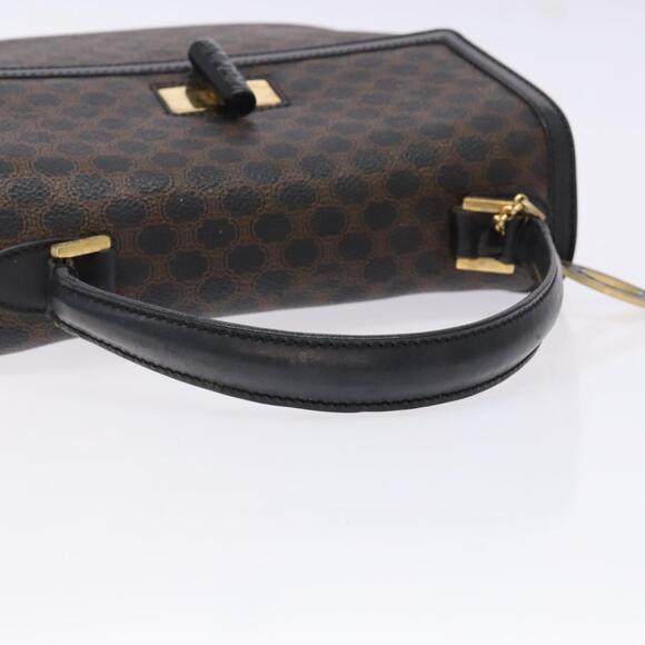 CELINE Macadam Canvas Hand Bag Pvc Leather Black Gold - Picture 7 of 13